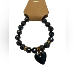 Pretty Beaded Bracelet with Heart Charm